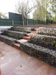 Garden gabion retaining wall