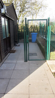 metal fence and gate image